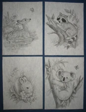 * TRI CHEM 2223 BABY ANIMALS DEER RACCOON Picture to Paint TRICHEM