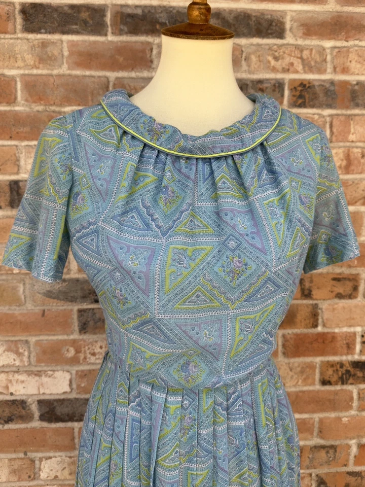 Винтажный 50-х синий декольте Betty Hartford платье - Изображение 3 из 4