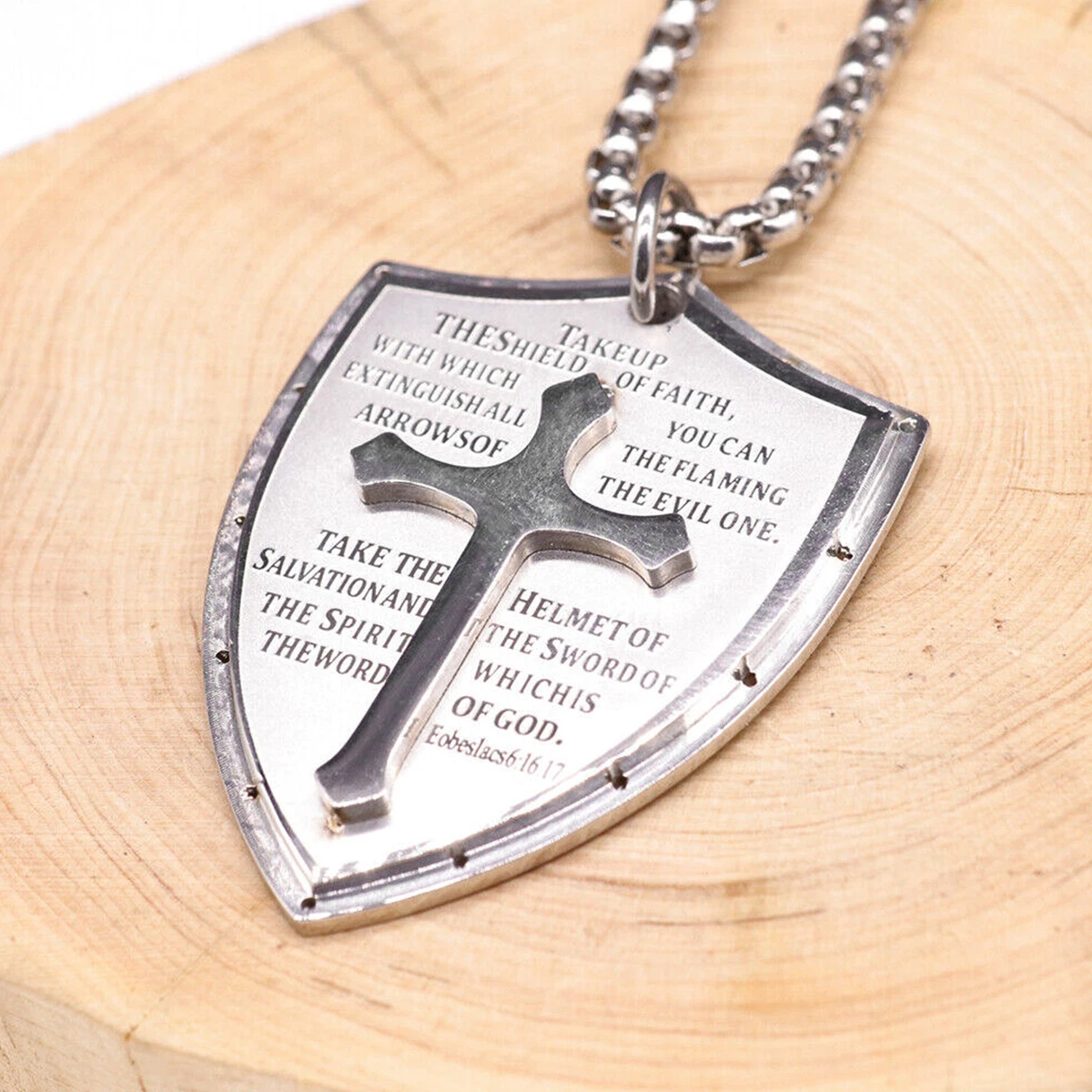 P. BLAKE Stainless Steel Dog Tag Cross Necklace for Men Boys Lord's Pr –  Oasis Bahamas