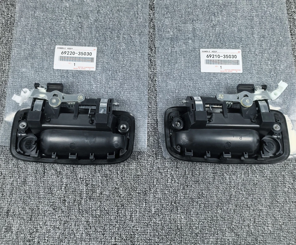 Par de manijas de puerta exteriores cromadas negras OEM para Toyota Tacoma 1995-2004 Foto 2 de 2