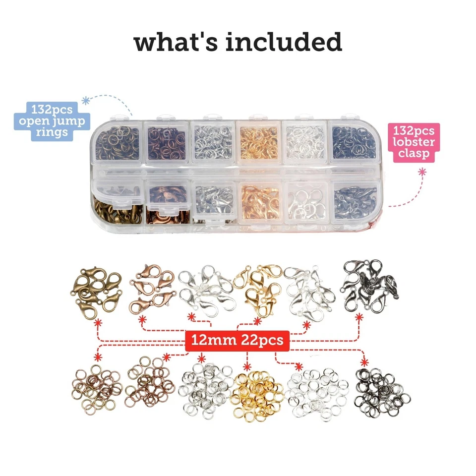 Incraftables Lobster Clasps for Jewelry Making (6 Colors) with Open Jump Rings - Image 2 of 4