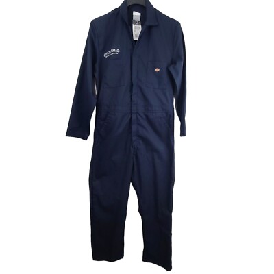 Dickies Mechanic Full Body Suit Mens Navy Blue Long Sleeve Coverall Size L RG
