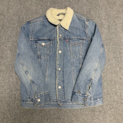 Levis Jacquard by Google Sherpa Denim Trucker Jacket Mens Size XL RARE 