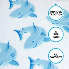 SlipX Solutions Adhesive Bath Treads - Shark Tub Tattoos