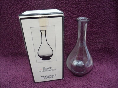 Wedgwood Glas Midnight Bleikristall Sarah einzelne Blumenvase, top, verpackt.