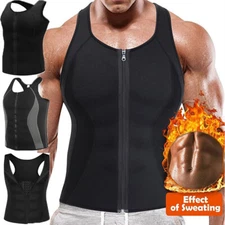 Zipper Gynecomastia Compression Tank Top for Men Sweat Vest Fitness Body Shaper