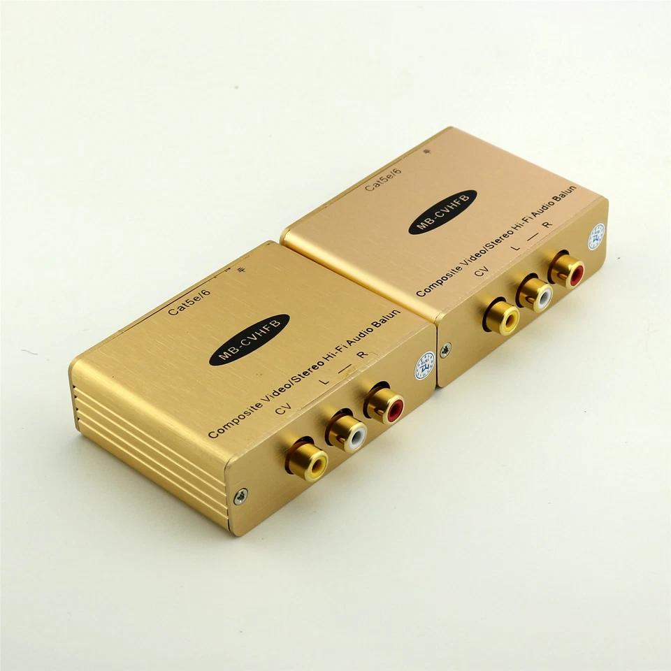 1pair Composite Video/Stereo Hi-Fi Audio Extender Balun Over Single RJ45 CAT5e/6 - Image 2 of 4