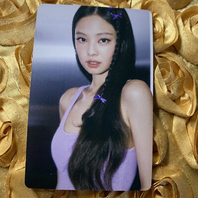 Jennie BLACKPINK Group Born Pink Tour Celeb K-pop Girl Photo Card Purple Bow 1