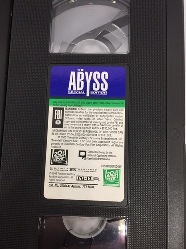The Abyss Special Edition VHS 20th Century 2000 - Picture 2 of 4