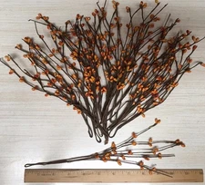 DLCC~30 PCS PRIMITIVE orange/ old gold pip berry picks 7" 