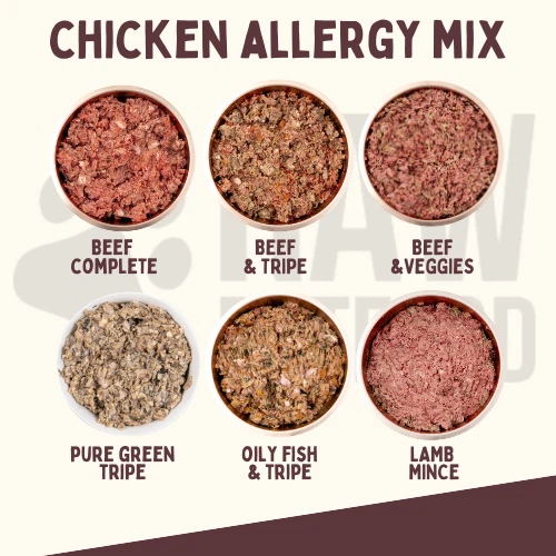 CHICKEN POULTRY ALLERGY MIX Complete 801010 Frozen Raw Dog Food 454g 30 Rolls