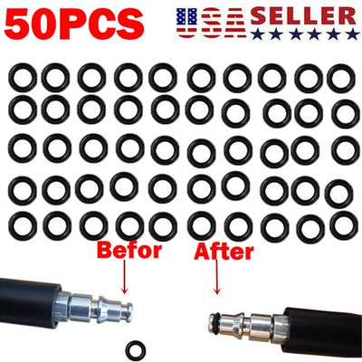 #ad 50pcs High Pressure Washer O Ring Kit Rubber Replacement Seals for Hose Pump US $7.51
