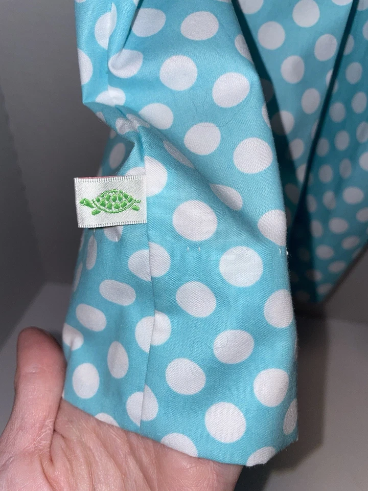 Vestido Lolly Wolly Doodle azul bolinhas bordado coelhinhos da Páscoa tamanho 2 - Imagem 4 de 4