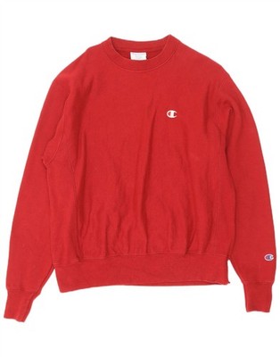 Champion Herren Reverse Weave Sweatshirt Pullover Medium Rot Baumwolle EZ39