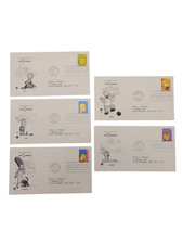 The Simpsons 5 Set Stamps 2009 First Day Issue Homer Bart Marge Lisa Maggie 