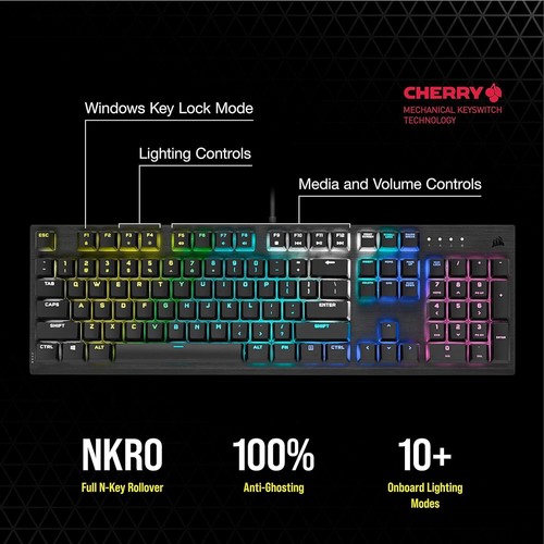 Corsair K60 RGB Pro Wired Mechanical Gaming Keyboard - Deutsch Layout - 第 6/6 張圖片