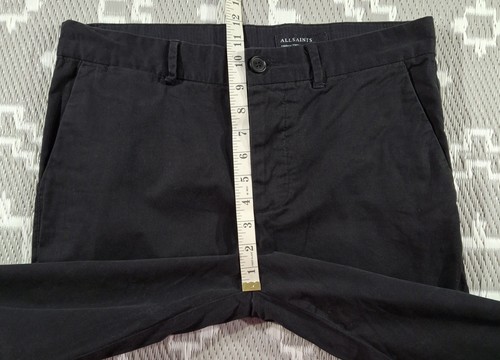 AllSaints Park Chino Trousers Mens W32 L30 Black Slim Tapered Stretch Softfeel - Picture 8 of 19
