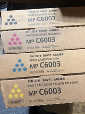 Set of 4 Genuine Ricoh Savin Lanier MPC6003 Toner 841849 841850 841851 841852