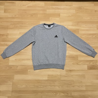 Adidas Unisex Sportswear Sweatshirt Pullover Grau Rundhals Essentials Logo Gr. M