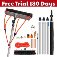 24ft Telescopic Water Fed Window Cleaning Pole Hose Fed Extendable Kit