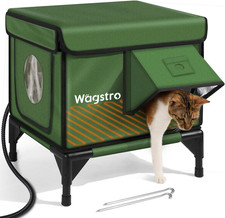 Heated Cat House for Outside, Insulated Weatherproof Heated Outdoor Cat House