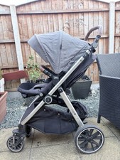 Cuggl Deluxe Pushchair Stroller Grey Reversible Seat Reclining Folding Buggy