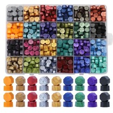 600 Pcs Assorted Sealing Wax Beads for Stamp Seals, 24 Colors Wax Seal Beads Kit