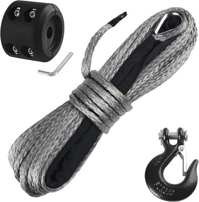 Ultimate 10,000 lbs Synthetic Winch Rope with Hook - 50ft for ATV/UTV Adventures