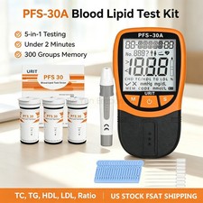 Cholesterol, triglyceride five-item blood lipid analyzer kit with 30 test strips