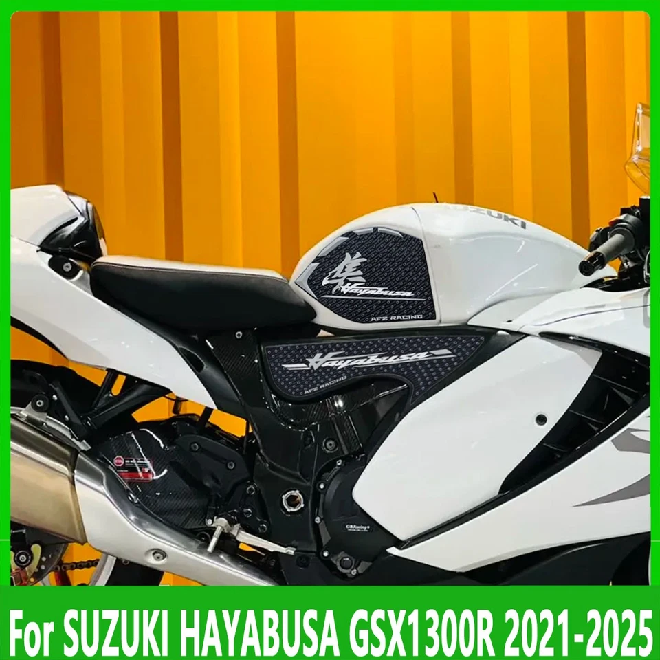 For SUZUKI HAYABUSA GSX1300R 3D Tank Traction Pad Side Gas Knee Grip Protector - Image 4 of 4