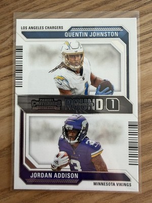 2023 Panini Contenders 1 Round Numbers Quentin Johnston / Jordan Addison, #8