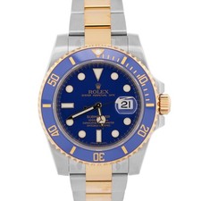 Rolex NOS 2009 PAPERS Rolex Submariner Date FLAT BLUE 18K Ceramic 40mm 116613 LB BOX