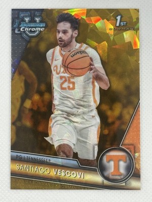 Santiago Vescovi 2023-24 Bowman 1st U Sapphire GOLD Tennessee Volunteers #/50