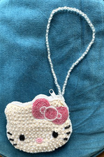 Sanrio Hello Kitty Pink Bow Sequins Coin Purse 2007 IN GREAT SHAPE NEW-NO TAG 