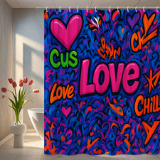 Colorful Love Shower Curtain - Fun and Vibrant Home Decor