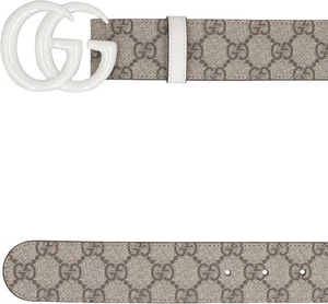 Ceinture Gucci beige/blanc GG Supreme toile GG Marmont boucle 95 cm 38 po NEUVE