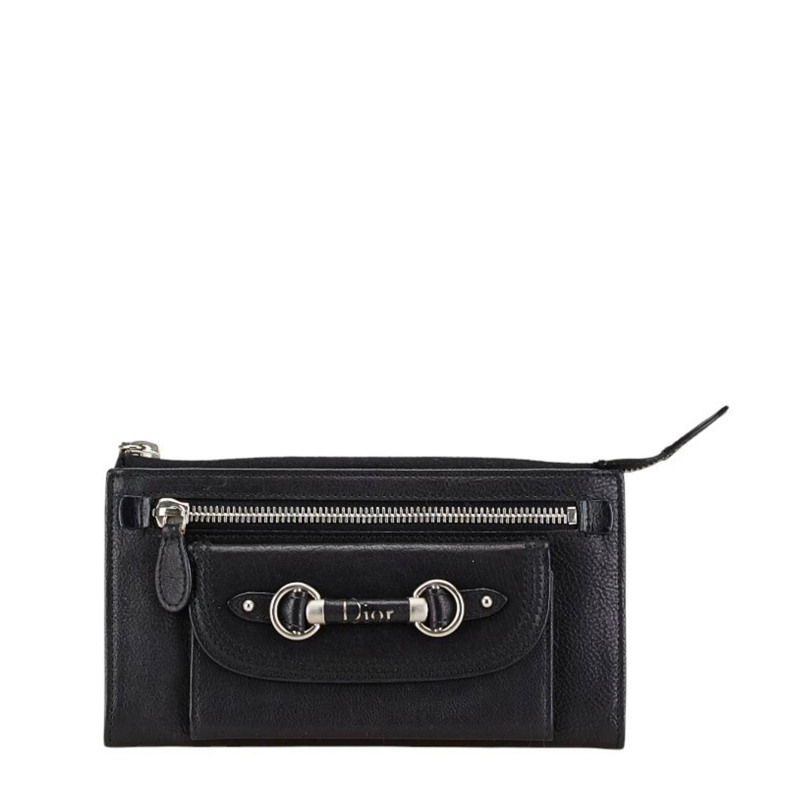 Christian Dior Dior Portefeuille Long Cuir Noir Femme GZl17yaq