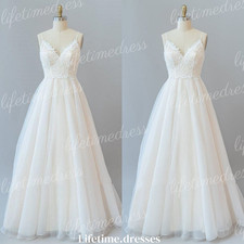 Simple Wedding Dresses V Neck A Line Sleeveless Summer Elegant Bridal Gowns