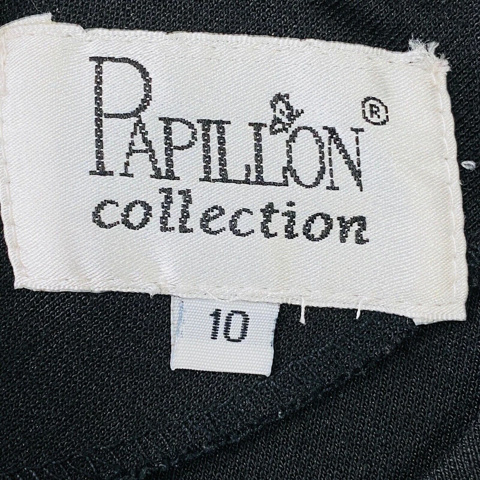 Vestido midi para mujer Papillon Collection talla 10 negro manga larga hecho en EE. UU. Foto 3 de 4