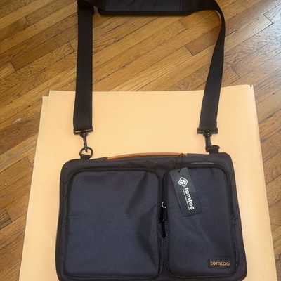 tomtoc Tablet Shoulder Bag Mens 15 Inch Water-Resistant Padded Case Pockets