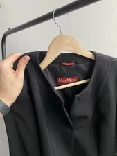 Max Mara Studio Women’s Cropped Black Wool Blazer Size XS