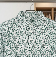 Rhoback The Michigan State Gameday Polo White Forest Green Print 4-Way Stretch