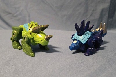 Transformers Rescue Bots LOT of 2 Dinos Dinobot Green And Blue HTF OOP Rare