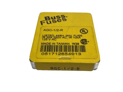 FOR BUSSMANN AGC-1/2-R Miniature Fuse 0.5A 250VAC PACKAGE OF 5