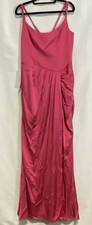 Barbie Azazie Women's Gown Dress Pink 1016 Ruched Criss Cross NWT Size M