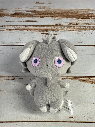 2016 Spiel Freak Tomy Nintendo Pokemon Espurr 7 Zoll Plüschtier grau lila Auge GEBRAUCHT SELTEN