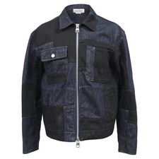 Alexander Mcqueen Patchwork Jacket In Denim Men Multicolor Size 46