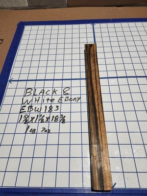 Black and White Ebony  Wood turning  blank  1 5/8'' x 1 1/8'' x 18 3/8   '' EBW183