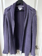 Carbon 2 Cobalt Aster Purple Open Front Long Sleeve Pockets Cardigan - Size L