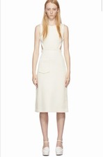 Fendi Sleeveless knit cotton and nylon-blend mid-length dress in off-white 38